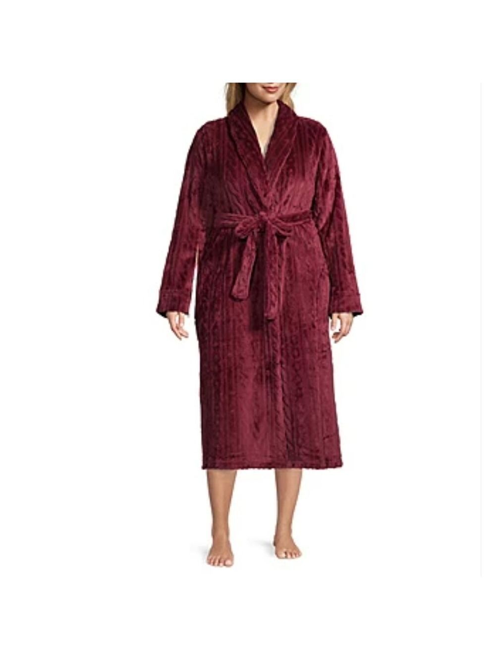 LIZ CLAIBORNE WOMEN'S PLUS 2XL LONG SLEEVE LONG LENGTH PLUSH ROBE IN AUTUMN